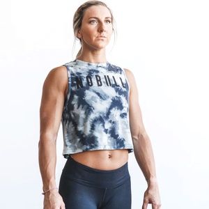 NOBULL XS TYE DYE TANK **BLUE AND WHITE